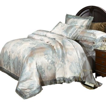 Silver Gray Floral Queen/King Size Doona Duvet Quilt Cover Set Bedding Pillowcases