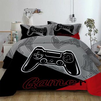 Gamer Gaming Gamepad Quilt Duvet Doona Cover Set Single Double Bed Pillowcases